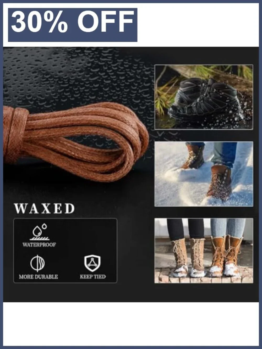 Waxed Round Cotton Dress Shoe Laces 1/8